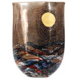 Michael Harris - Isle of Wight - A large later 20th Century Sun and Moon vase of compressed form,