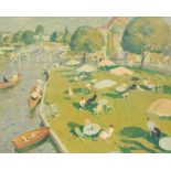 Robert Duckworth Greenham, RBA, ROI (1906-1976) - 'The Thames at Marlowe', oil on canvas,