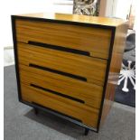 John and Sylvia Reid for Stag Furniture - A 'C' Range chest of four drawers, raised to tapered legs,