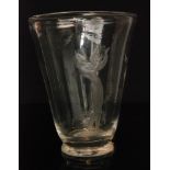 Emil Weidlich - Varends Konstglas - A post war Swedish clear crystal glass vase of footed