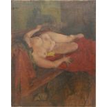 Daniel (Walter) Bloor (1924-2016) - Reclining Nude, oil on canvas, signed, unframed, 65cm x 51.5cm.
