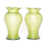 Loetz - A pair of late 19th Century vases of baluster form with wave rims,
