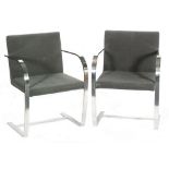 Ludwig Mies van der Rohe - Knoll Associates - A pair of contemporary Brno chairs with chromium