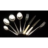 David Mellor - Walker and Hall - A 1960s hallmarked silver cutlery service in the award winning