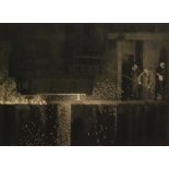 Henry Eccleston, OBE (1923-2010) - Open Hearth Furnace, Bilston 1981, etching with aquatint,