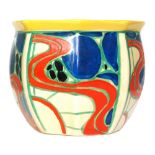 Clarice Cliff - Sunrise (Blue) - A Chester fern pot circa 1929 hand painted with repeat panels of
