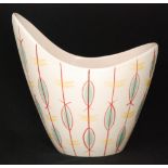 Poole Pottery - A 1950s Freeform elliptical vase decorated in the PS pattern,