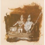 Stella Steyn (1907-1987) - Roman Soldiers, gouache, stamped signature verso, framed, 10cm x 10cm,