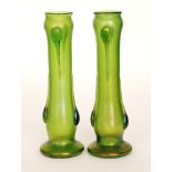 Loetz - A pair of large early 20th Century Vesuvian glass vases,
