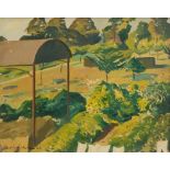 Robert Duckworth Greenham, RBA, ROI (1906-1976) - 'Farmyard', oil on board, signed and dated '44,