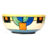Clarice Cliff - Abstract - A large Holborn bowl circa 1929/30 hand painted with a repeat abstract