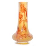 Daum - An early 20th Century miniature cameo glass vase of footed,
