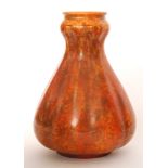 Pilkingtons Royal Lancastrian - A shape 2335 vase of lobed form with a garlic top neck,