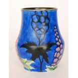 Carlton Ware - A 1930s Art Deco Handcraft vase decorated in the New Delphinium pattern,