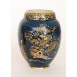 Carlton Ware - A 1930s Art Deco vase decorated in the Dragon and Traveller pattern with a gilt and