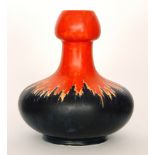 Hollinshead and Kirkham Tunstall (H&K Tunstall) - A 1930s Art Deco vase of compressed form with a