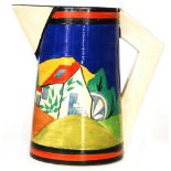 Clarice Cliff - Applique Blue Lugano - A Conical shaped jug circa 1930 hand painted with a stylised