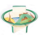 Clarice Cliff - Secrets - A shape 384 conical powder bowl and cover circa 1933 the cover hand