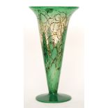 WMF (Wurttembergische Metallwarenfabrik) - A large Ikora glass vase of footed trumpet form,