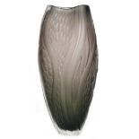 Catherine Hough - A contemporary glass vase titled 'Cell' of triform,