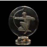Rene Lalique - A car mascot of circular disc shaped form titled Archer,