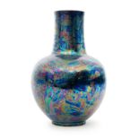 Ruskin Pottery - A large vase of ovoid form with a flared collar neck,