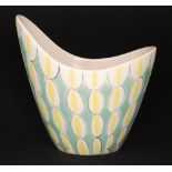 Poole Pottery - A 1950s Freeform elliptical vase decorated in the PY pattern,