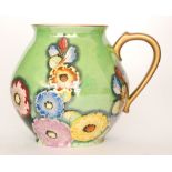 Carlton Ware - A 1930s Art Deco flower jug decorated in the gilt and enamel Hollyhocks pattern