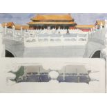 Patrick Procktor, RA (1936-2003) - 'The Forbidden City, Peking', watercolour, signed,