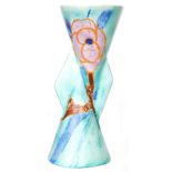 Clarice Cliff - Inspiration Rose - A Yo Yo vase circa 1930 hand painted with a stylised flowering