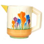 Clarice Cliff - Crocus - An Eton jug circa 1931 hand painted with Crocus sprays between green and