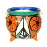 Clarice Cliff - Abstract Owl - A cauldron circa 1931 hand painted in a stylised abstract pattern of