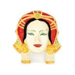 Clarice Cliff - Chahar - A face mask modelled as an Oriental lady wearing an ornate headdress