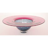 Bob Crooks - A contemporary Figaro bowl of footed circular form with a blue and pink spiral design