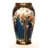 Crown Devon - A 1930s Art Deco vase of inverted baluster form decorated in pattern 2103 with gilt