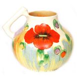 Clarice Cliff - Delecia Poppy - A shape 634 vase circa 1932 hand painted with stylised poppy heads
