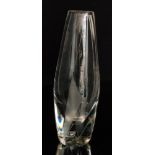 Sven Palmqvist - Orrefors - A mid 20th Century clear crystal glass Sail vase engraved with an