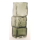 Geoffrey Baxter - Whitefriars - A Textured range Drunken Bricklayer glass vase, pattern 9673,