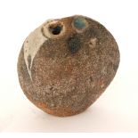 Robert Fournier - A studio pottery hand built stoneware 'Pebble' vessel of flattened ovoid form