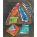 John Hoyland (1934-2011) - Untitled - triangle and diamond, monotype, framed, 90cm x 75.5cm.