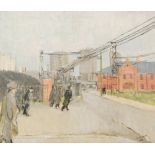 Kenneth Gribble (1925-1995) - 'Grangetown, Middlesborough', oil on board, signed,