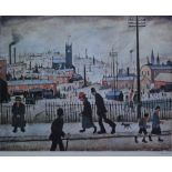 LAURENCE STEPHEN LOWRY, RBA, RA (1887-1976) - View of a Town, photographic reproduction,