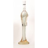 A large later 20th Century French glass table lamp of slender,