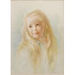 EILEEN CHANDLER (1904-1993) - Portrait of a little girl with blonde hair, watercolour,