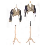 Four pieces of 19th Century Eastern textiles costume comprising three bolero type jackets each in
