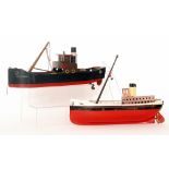 A tinplate French single funnel and mast fishing trawler named Hydra,