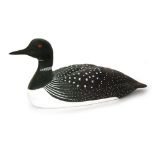 Mike Lythgoe (20th Century) - A large carved cedar wood figure of a Great Northern Diver with
