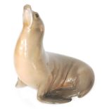 A large Royal Copenhagen model of a seal, designed by Theodor Madsen, model 265,