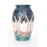 A Moorcroft Pottery vase of shouldered ovoid form decorated in the Cluny pattern designed by Sally