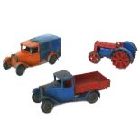 A Dinky No 22C pre war motor truck in blue and red,